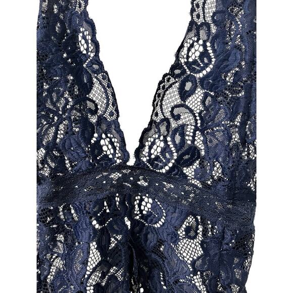 Adome Woman’s NAVY Blue Sheer Babydoll Lace Teddy. Blue not Black NWT Size XL - Picture 3 of 13